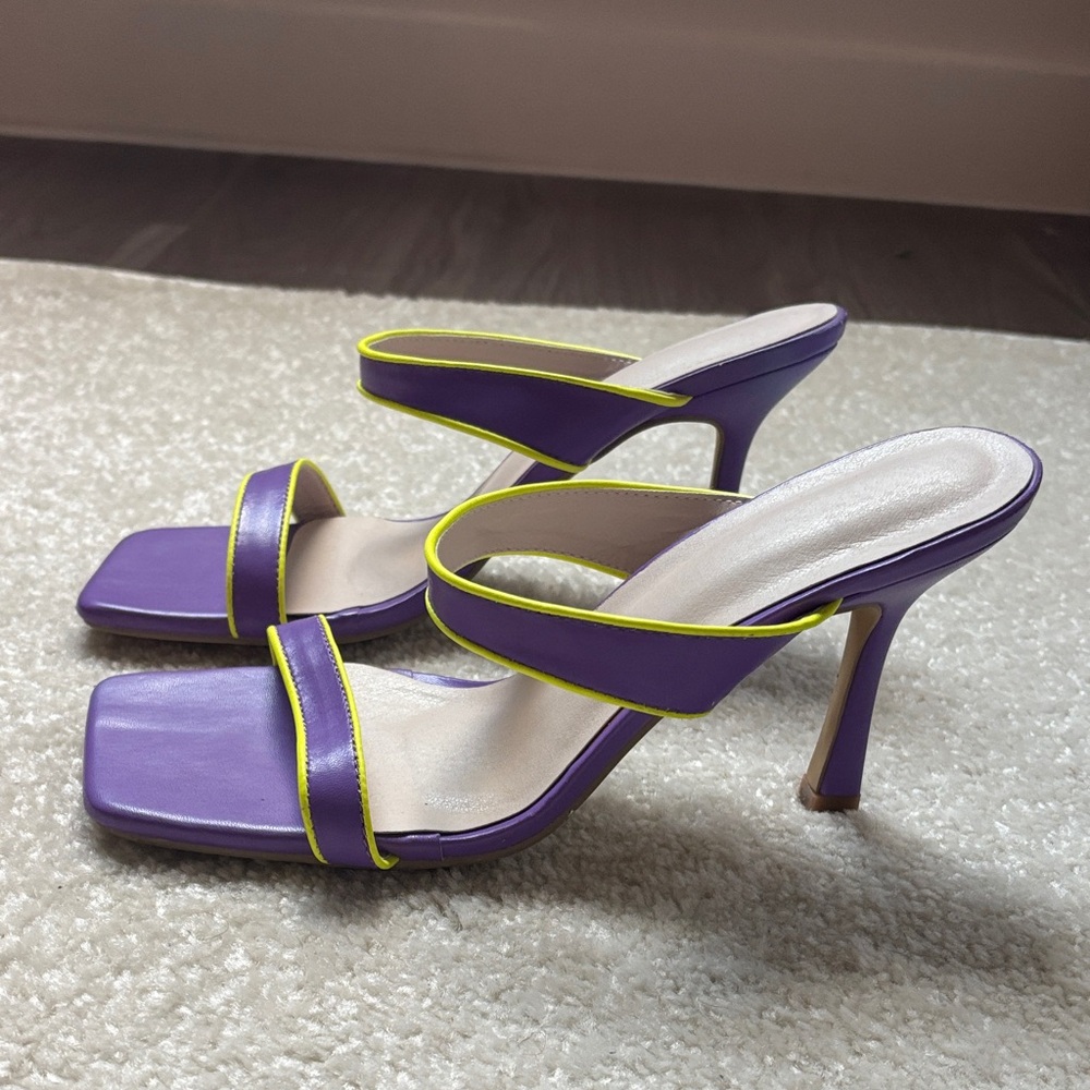 Purple and Yellow Women's Heels